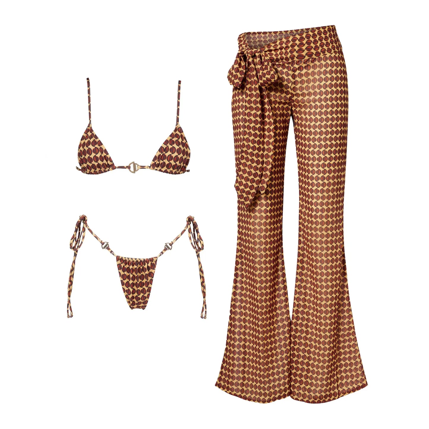 2026 New High Quality Elegant One Piece Swimsuit And Skirt Print Deep-V Lace-up Women Bikini Set Swimwear Party Bathing Suit Beauty World Shop