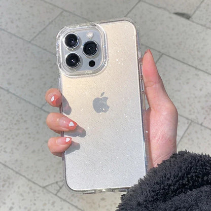 New Luxury Bling Glitter Clear Case For iPhone 16 15 14 13 12 11 Pro Max Mini X XR XS Shockproof TPU Transparent Soft Cover Beauty World Shop