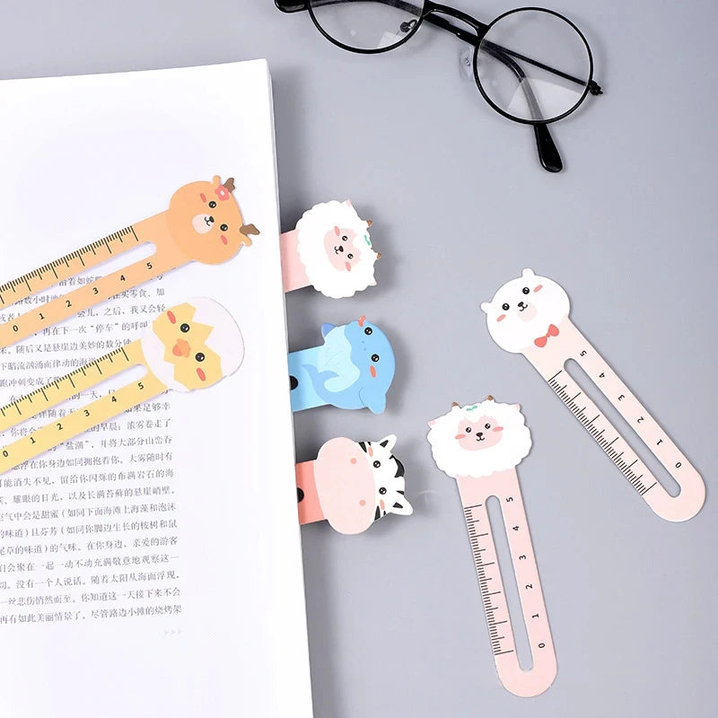 50-Pack Cartoon Animal Bookmarks, Dual-Purpose Bookmarks and Rulers for Office and School Use, Cute Bear and Kitten Bookmarks fo Beauty World Shop