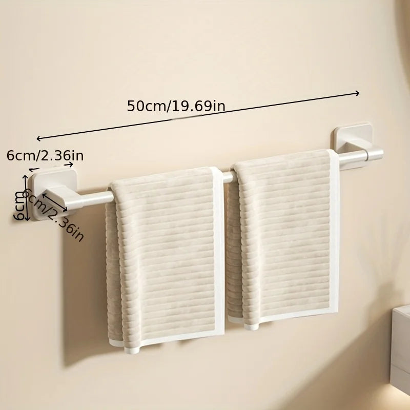 1 Piece Of Bathroom Facilities White Non-Perforated Wall-Mounted Bathroom Towel Bar Size 40-60cm Storage Rack Towel Rack Beauty World Shop