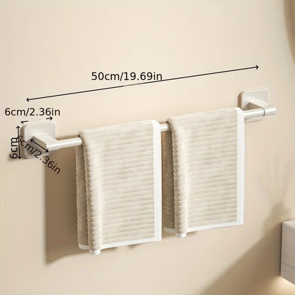 1 Piece Of Bathroom Facilities White Non-Perforated Wall-Mounted Bathroom Towel Bar Size 40-60cm Storage Rack Towel Rack Beauty World Shop