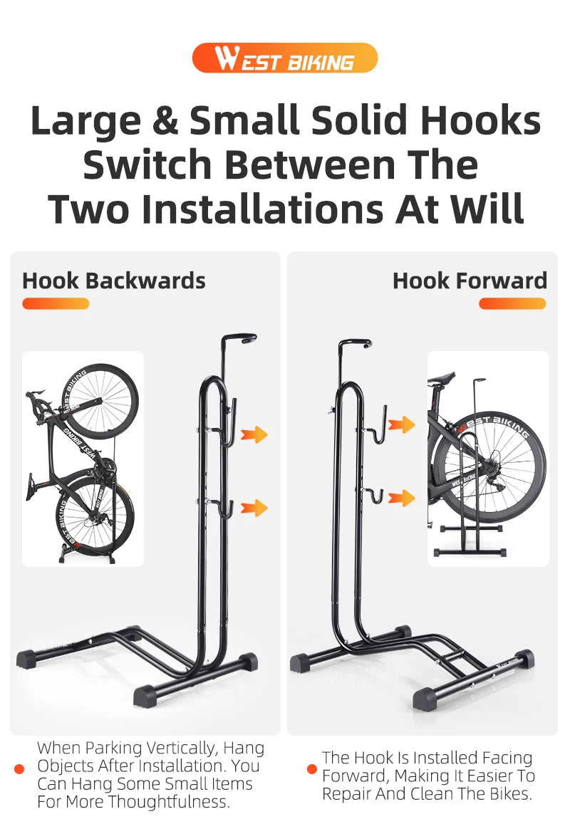 WEST BIKING 3 In 1 Bicycle Parking Rack Multifunctional Bike Indoor Garage Storage Stand MTB Road Bike Maintenance Repair Stand Beauty World Shop