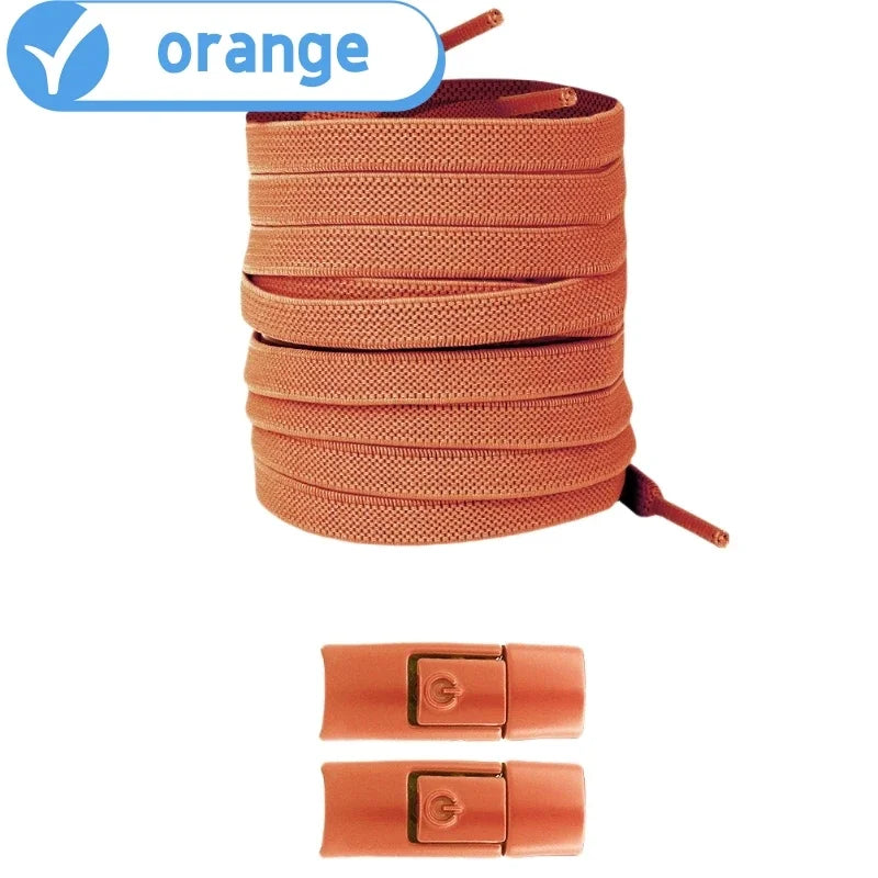 New Without Ties Elastic Laces No Tie Shoe Laces Press Lock Shoelaces Sneaker Kids Adult 8MM Widened Flat Shoelace for Shoes Beauty World Shop