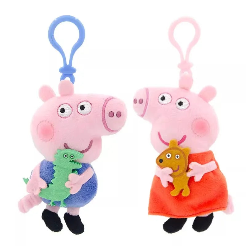 Genuine Peppa Pig George Stuffed Plush Toys High Quality Keyring Hot Cartoon Animal Keychain Doll Pendant Kids Christmas Gifts Beauty World Shop