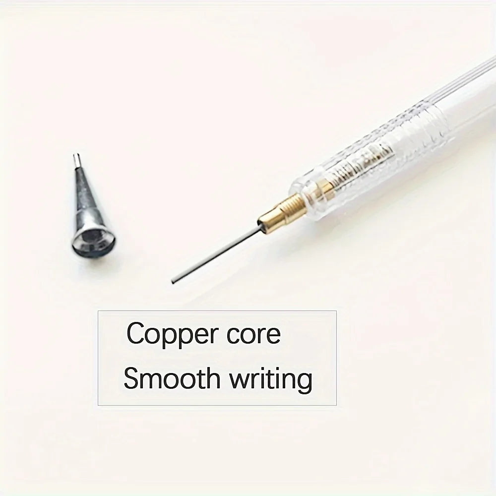 Transparent Mechanical Pencils 0.5 0.7 0.9mm with Lead 2B 60mm Art Drawing Automatic Pencil Replaceable Refills with 2 Tubes Beauty World Shop