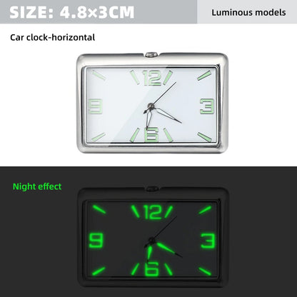 Auto Fashion Square Watch Car Clock Interior Decoration Self-adhesive Electronic Vent Clip Watch Automobile Quartz Clock Beauty World Shop