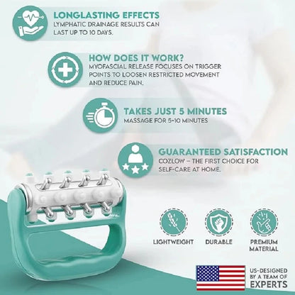 Lymphatic Drainage Massager (Green) Ultimate Fascia Release & Scar Tissue Massage Tool Personal Handheld Massage Ro Beauty World Shop