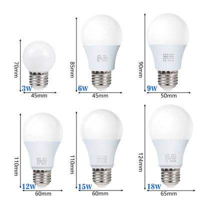 4pcs/lot E27 LED Bulb Lamps AC 220V SMD2835 3W 6W 9W 12W 15W 18W Lampada Led Light Bulbs Living Room Home Indoor LED Bombilla Beauty World Shop