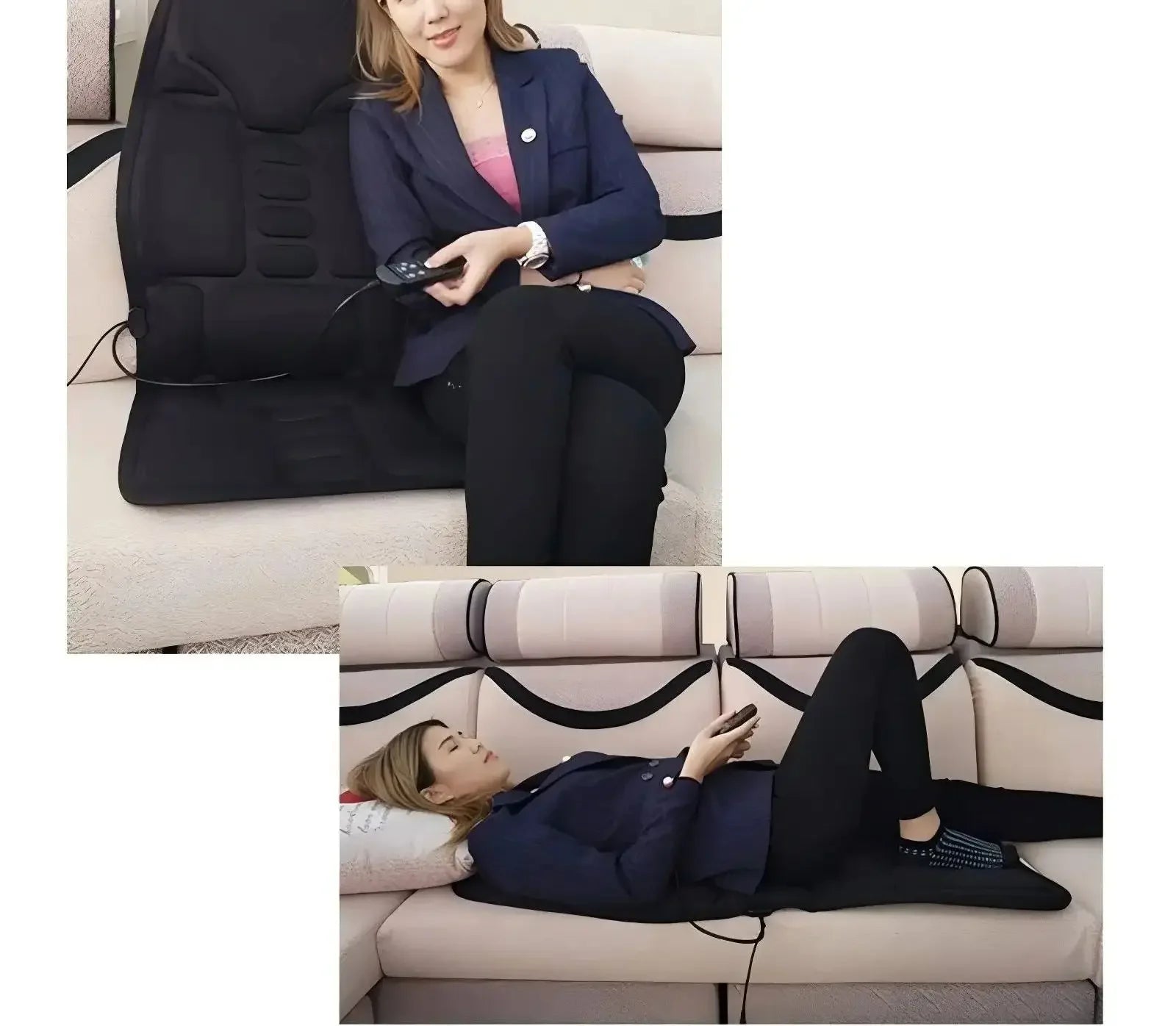 Portable Full Body Massage Chair Cushion, Neck Back Waist Hips Massage Pad Soft Relax for Home Office Car Use Beauty World Shop