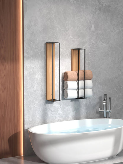 Bathroom wall mounted towel rack, bathroom decorative towel rack, towel hanging rack, roll towel storage, no drilling required Beauty World Shop