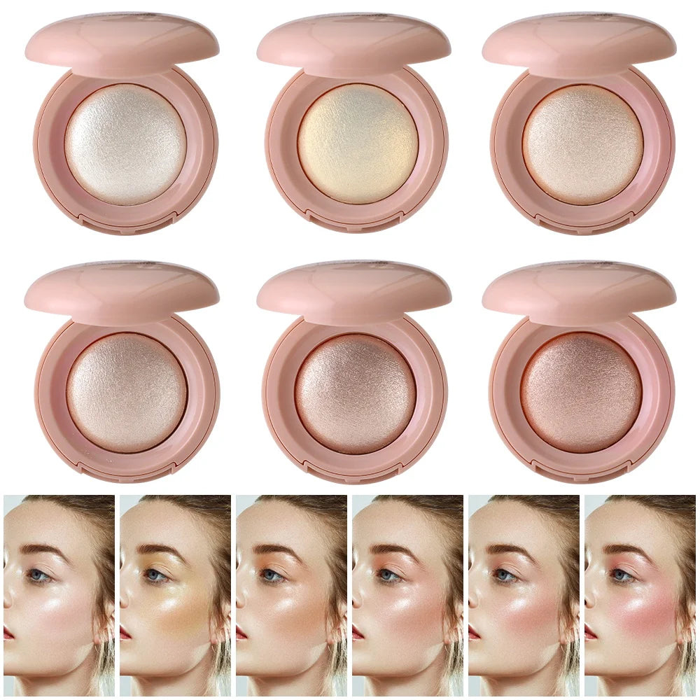 Long-lasting Waterproof Fine Shimmer Highlighter, Natural Glossy Effect, Brighten the Contour and Modify the Face Beauty World Shop