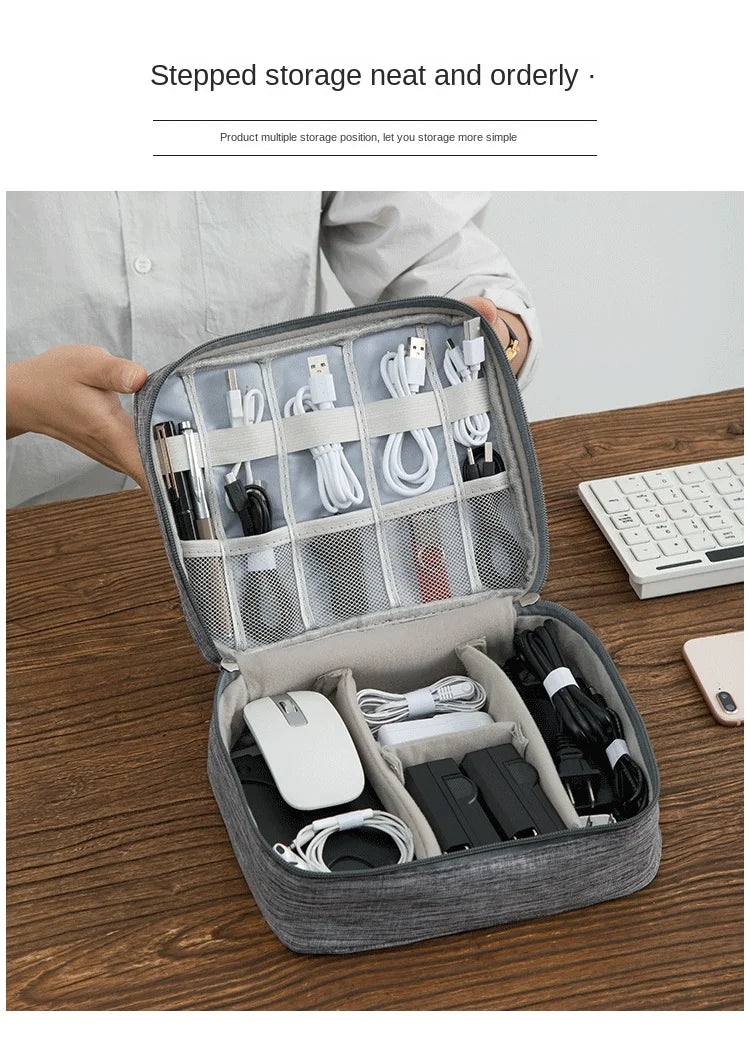 Travel Electronic Digital Storgage Bag Multi-Function Earphone Data Cable Charger Accessory Bag Multi-Layer Power Hard Disk Prot Beauty World Shop