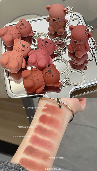 ART VALUE Bearland Velvet Lip Clay — 6-Color Bear Lip Clay, Natural Matte Finish, Skin-Brightening Lip Glaze Beauty Trend Shop