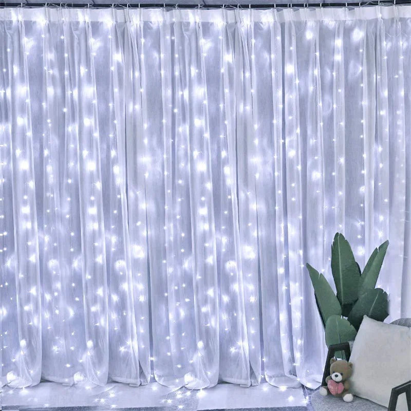 Christmas Lights LED Fairy String Curtain Lights 8 Mode Remote USB Festoon Christmas Decor For Home Holiday New Year Lamp Beauty Fashion