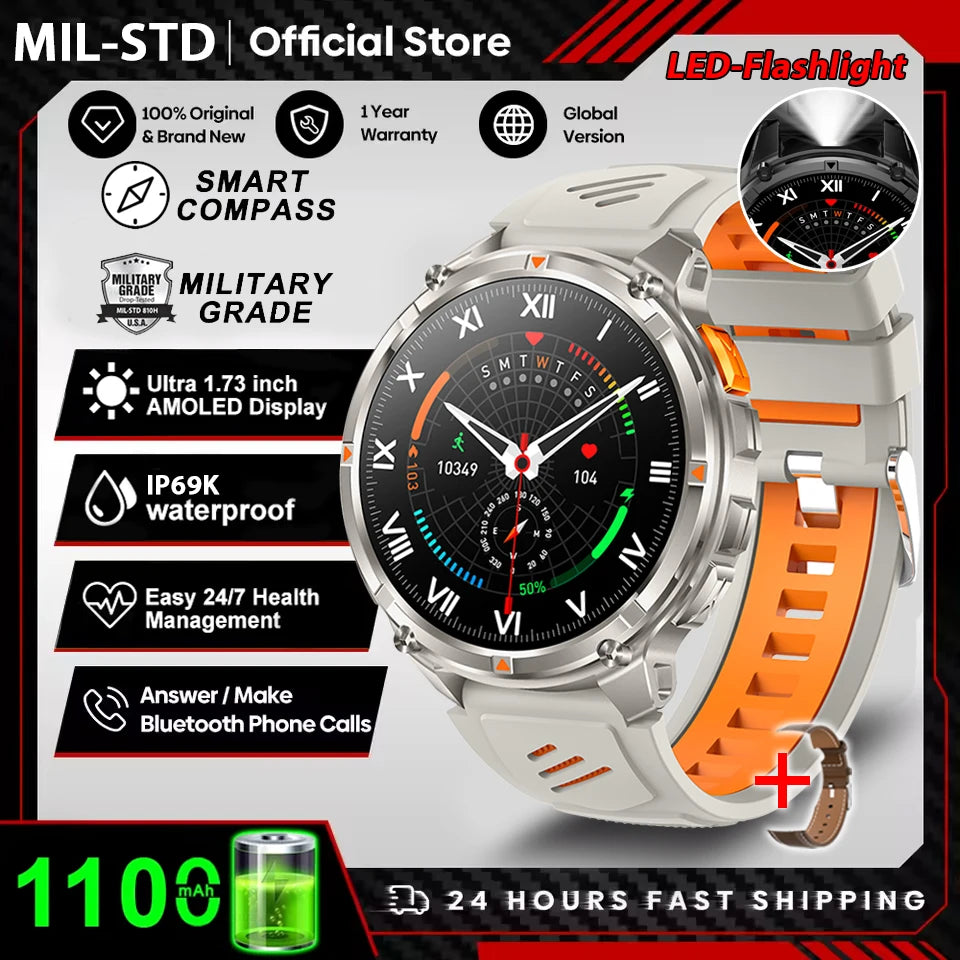 2026 New T-Rex3 Pro GPS Tracker 1100mAh Smartwatch Men 120-Day Standby Clock Rugged Outdoor Sport 10ATM Waterproof Call Watches Beauty World Shop