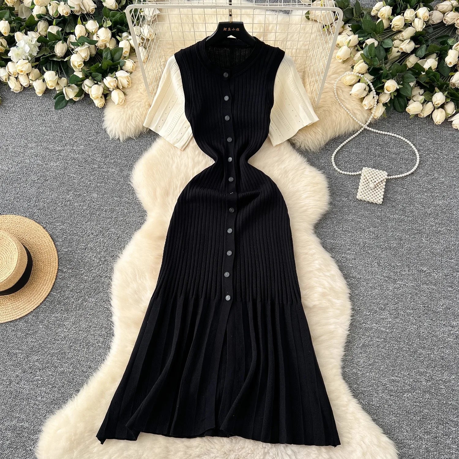 YuooMuoo Brand Fashion Vintage Turn-down Collar Knit Maxi Dress Elegant Single-breasted A-line Long Shirt Dress Lady Vestidos Beauty World Shop