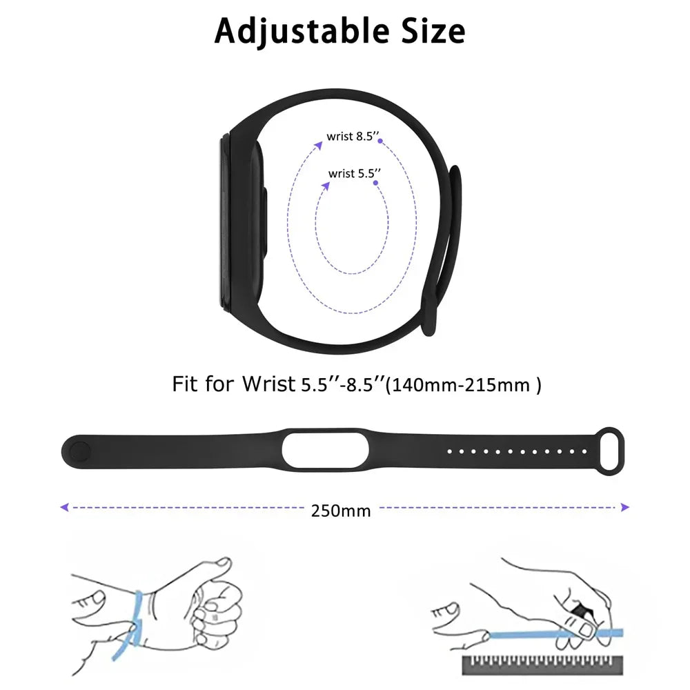 official Silicone Strap For Xiaomi Mi Band 4 5 6 7 Bracelet Sport Watch Wristband Miband4 miband7 Correa Mi band 3 4 5 6 7 Band Beauty Fashion