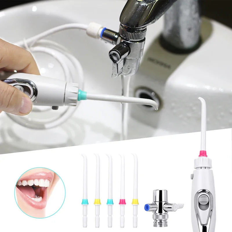 Dental Water Flosser Faucet Oral Irrigator Floss Dental Irrigator Portable Dental Water Jet Teeth Cleaning Mouth Washing Machine
