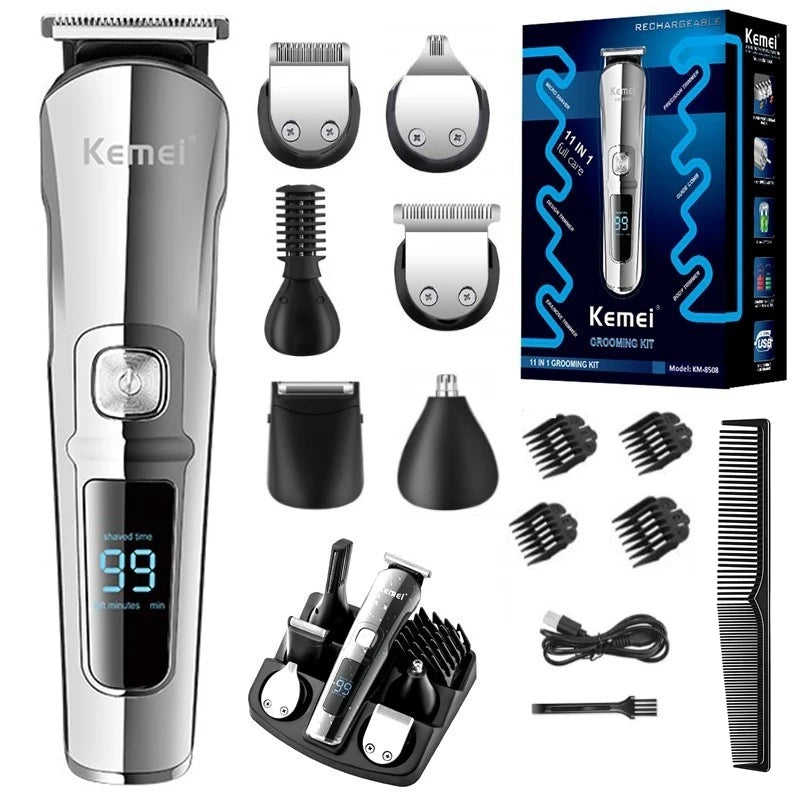 Original Kemei Digital Display All In One Hair Trimmer For Men Eyebrow Beard Trimmer Electric Hair Clipper Grooming Kit Haircut Beauty World Shop