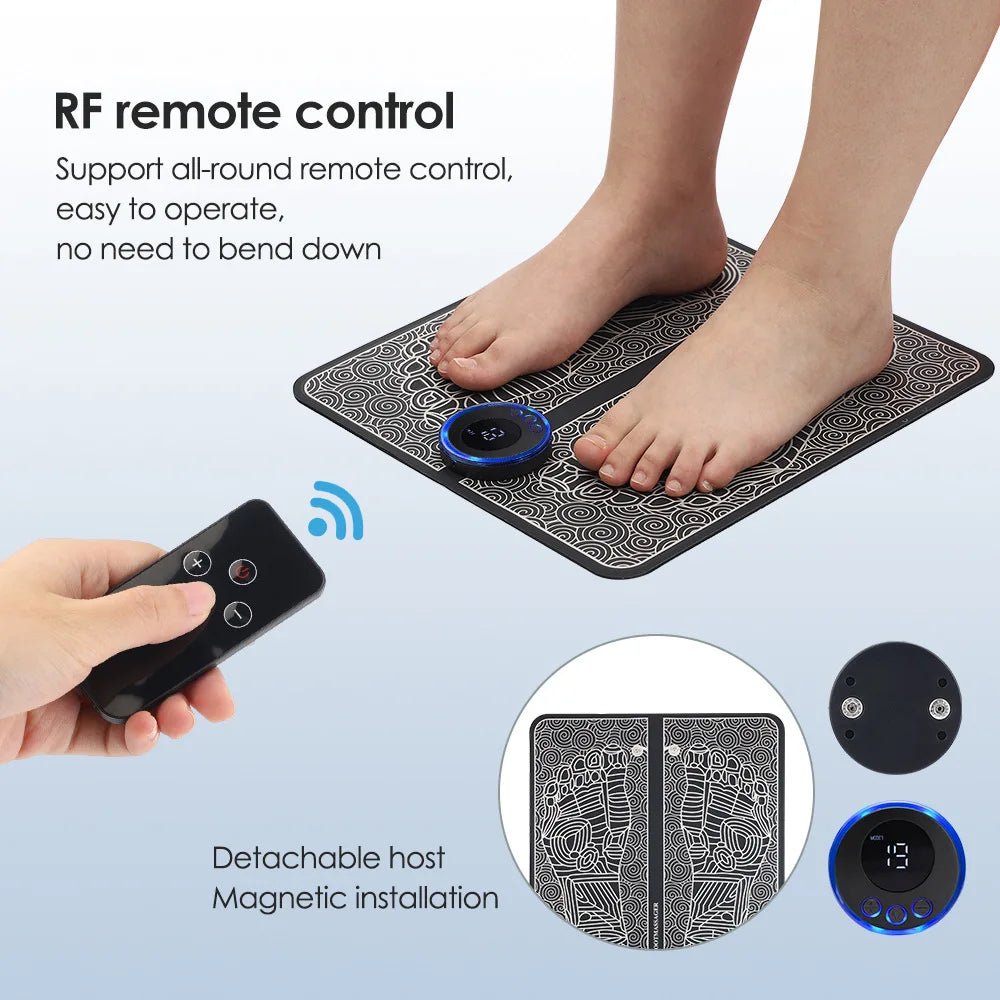 EMS Foot Massager Pad Relief Pain Relax Feet Acupoints Massage Electric Muscle Stimulation Improve Blood Circulation Relax Feet Beauty World Shop
