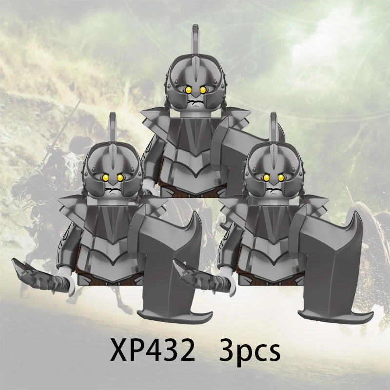 3pcs Lord Rings Elves Orcs Army Dwarf Rohan Mini Action Toy Figures Building Blocks Assembly Toys for Kids Birthday Gift Beauty World Shop