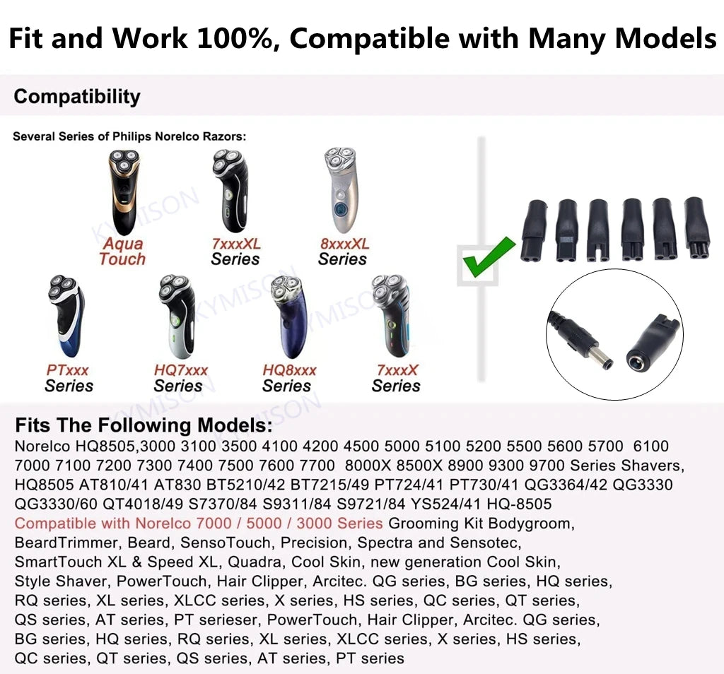 8 PCS Power Cord 5V Replacement Charger USB Adapter Suitable for All Kinds Hair Clippers, Beard Trimmers, Shavers Beauty World Shop