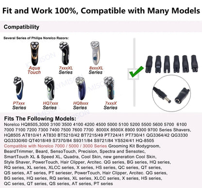 8 PCS Power Cord 5V Replacement Charger USB Adapter Suitable for All Kinds Hair Clippers, Beard Trimmers, Shavers Beauty World Shop