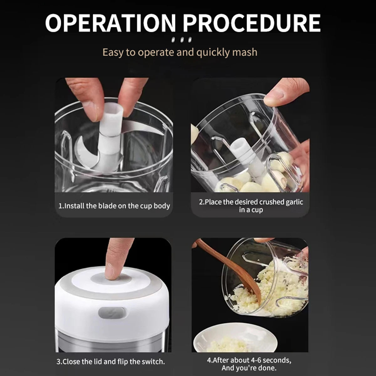 100ml/250ml Electric Mini Garlic Press Chopper - Rechargeable USB Masher with Powerful Lithium Battery, Easy Meat Grinder Beauty World Shop