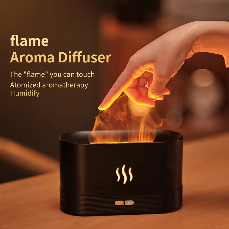 Vissko Aroma Flame Diffuser 180ML Air Humidifier Ultrasonic Aromatherapy Cool Mist Maker Essential Oil Lamp Difusers For Home Beauty World Shop