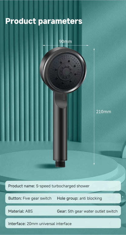 5 Modes Pressure Boost Shower Head Multifunction Adjustable Large Water Shower Nozzle Massage Bathroom Accessory Beauty World Shop