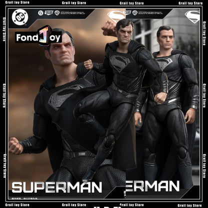 Hot 1/9 Fondjoy Black Superman 2.0 Action Figure DC Zack Snyder Justice League Anime Figurine Statue Custom Model Kid Toys Gifts