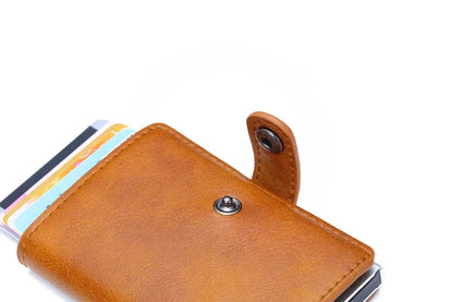 Rfid Credit Card Holder Men Wallets Luxury Small Smart Wallet Metal Business Mini Cardholder Case Women Minimalist Walet for Men Beauty World Shop