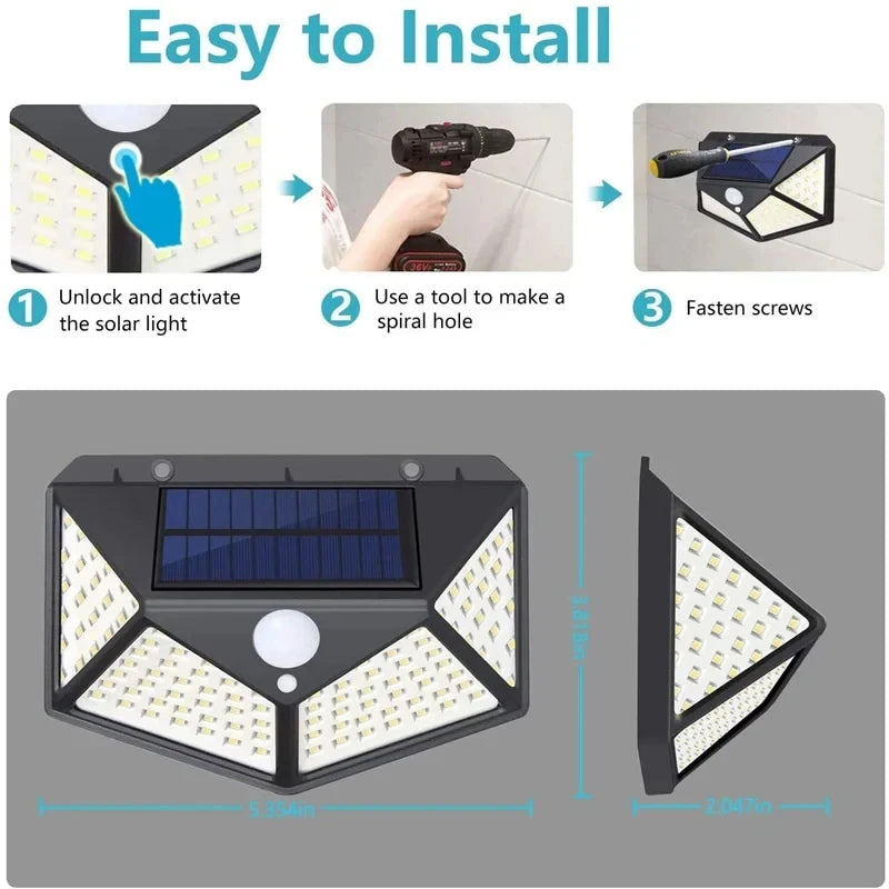 1/2/4Pcs Intelligent Light Controlled LED Solar Lights Waterproof Human Body Sensing Street Light for Outdoor Garden Lighting Beauty World Shop