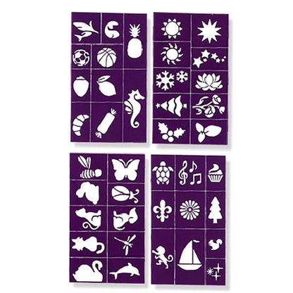 Halloween Face Kids Tattoos Templates Painted Stencils Glitter Airbrush Child Face Paint Tattoos Stencil (Random Patterns) Beauty World Shop
