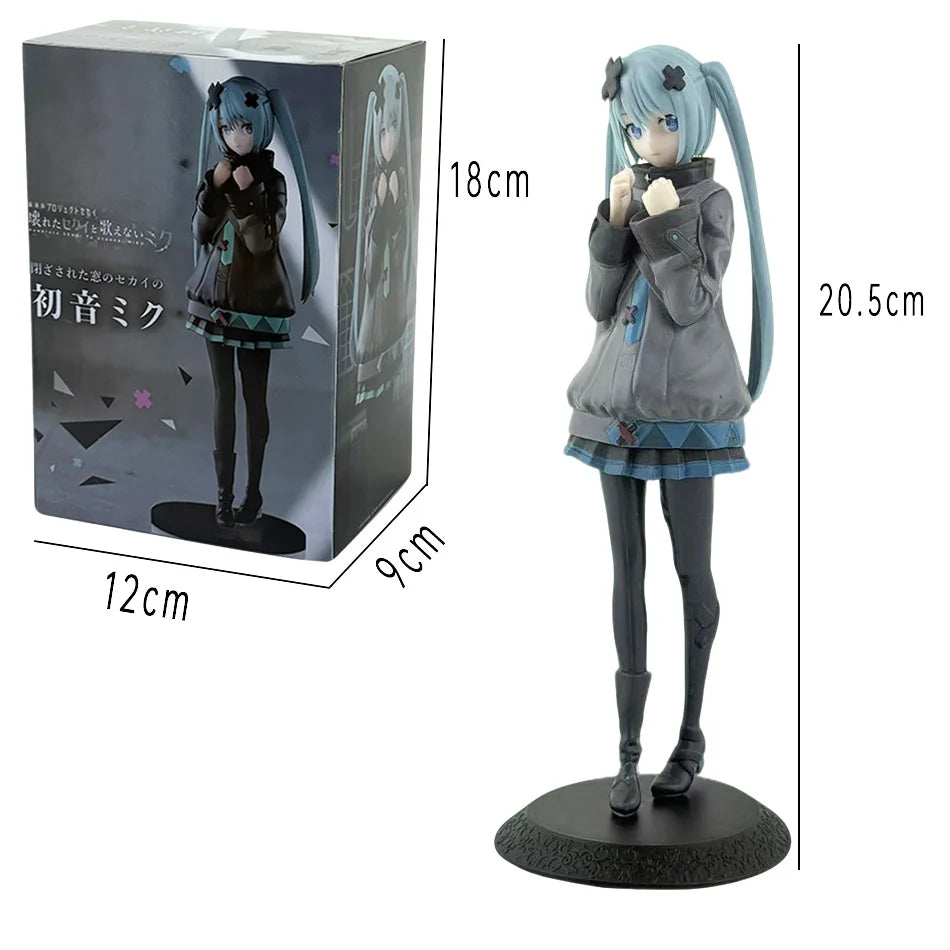 New 2026 Desktop Cute 8.07inch Hatsune Miku Kwaii Style Anime Figure Toys PVC Model Collector Doll Birthday Gift Beauty World Shop