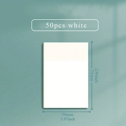 50 Sheets Transparent Sticky Note Pads Waterproof Self-Adhesive Memo Notepad School Office Supplies Stationery Beauty World Shop