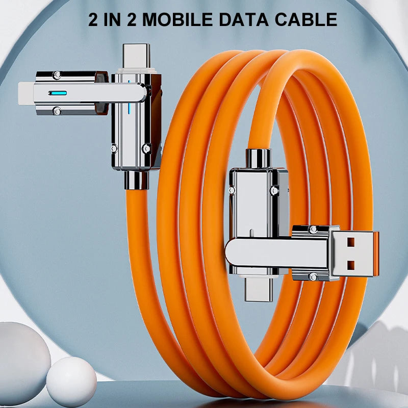 Type C To Typec Cable 2-In-2 66W Pd Fast Charging Usb C To Usb C To iPhone Suitable for iPhone iPad Huawei Xiaomi Samsung Redmi Beauty World Shop