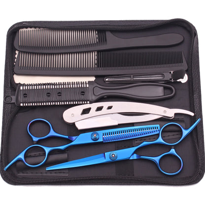 Hairdressing Scissors Japan Stainless Hair Scissors Purple Hair Cutting Scissors Barber Shop Thinning Shears Set Comb C1001 Beauty World Shop
