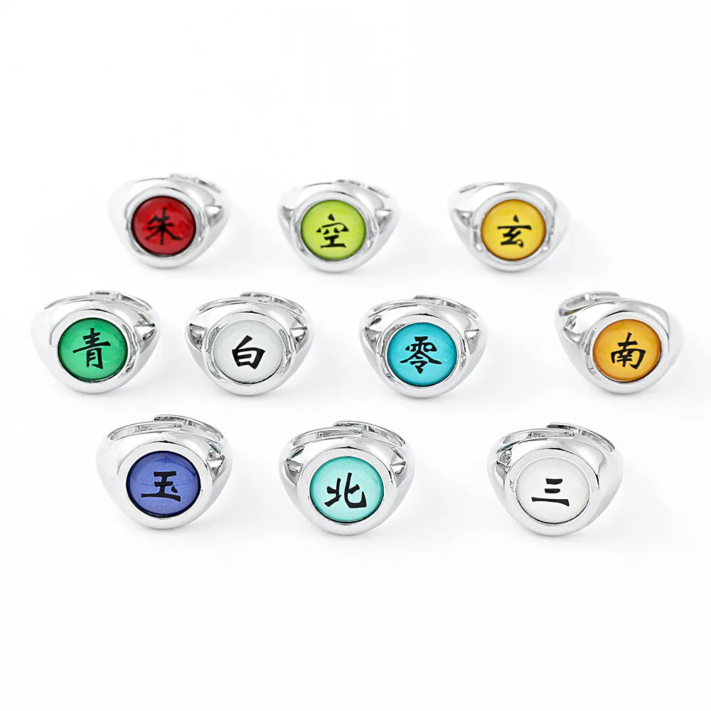 10PCS/Set Anime Akatsuki Itachi Metal R-ings Cartoon Cool Cosplay Accessory Props Boy Children Action Figure Toy Gift Beauty World Shop