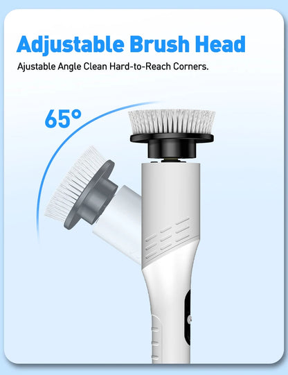 Upgraded electric rotary brush, with a display screen, fully waterproof, and adjustable handle brush head,a home cleaning wonder
