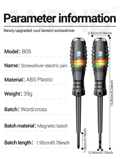 Multifunctional Electrician Test Screwdriver AC Non-contact Induction Test Pen Voltage Tester 70-600V Red Green Induction Lights Beauty World Shop