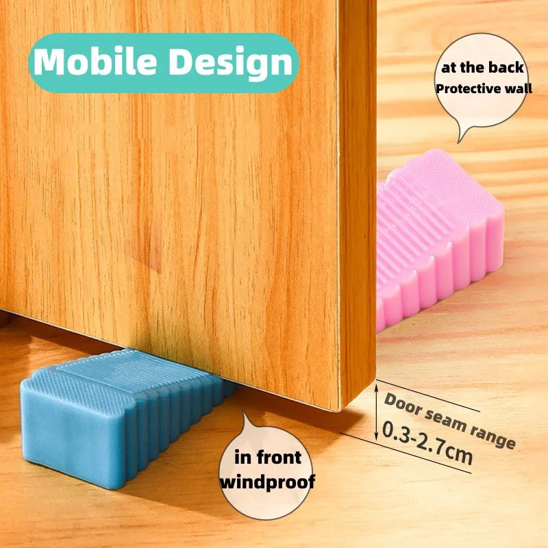 Safety Silicone Door Stop Stoppers Block Wedge Doorstops Door Stopper Home Office Door Rear Retainer Anti-collision Stop Beauty World Shop
