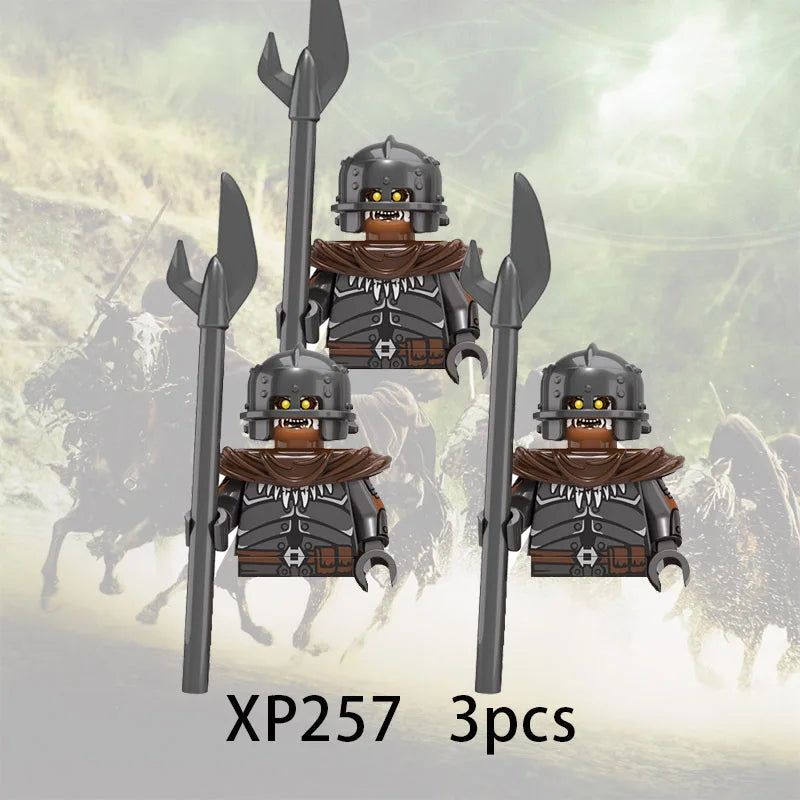 3pcs Lord Rings Elves Orcs Army Dwarf Rohan Mini Action Toy Figures Building Blocks Assembly Toys for Kids Birthday Gift Beauty World Shop