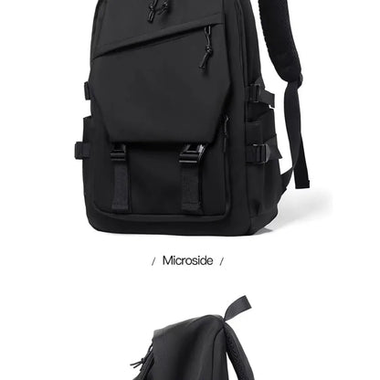 One 15 Inch Polyester Waterproof Solid Color Simple Men's Backpack Fashion Couple Student Computer Backpack Beauty World Shop