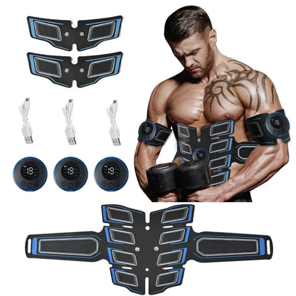 USB Rechargeable Abdominal Muscle Trainer Portable Abdominal Muscle Massager Electronic Training Belt Exercise Fitness Equipment Beauty World Shop