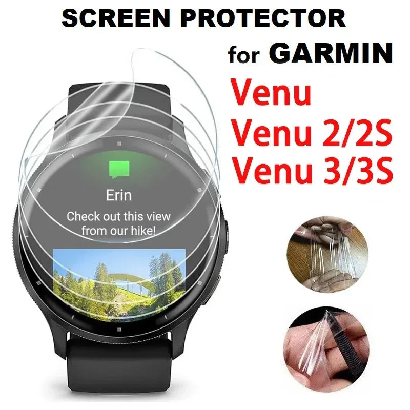 Hydrogel Film For Garmin Venu 3 3s 2 2s Protective Film Soft TPU Anti-scratch Screen Protector For Garmin Venu2 Venu3 Not Glass