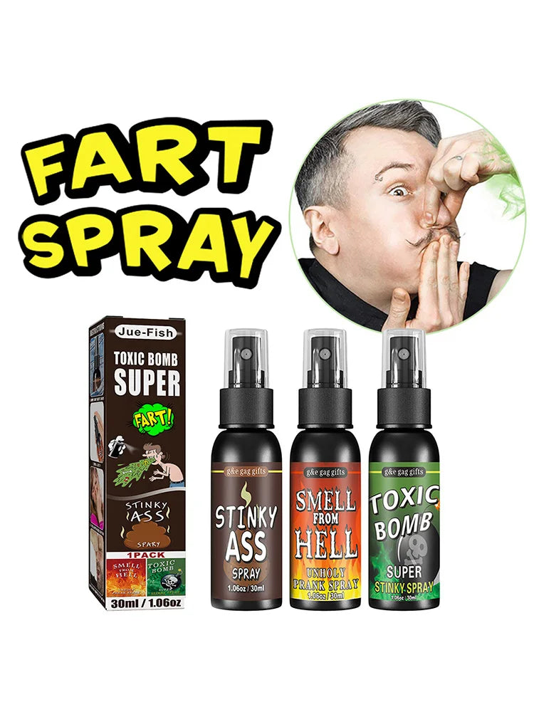 30ml Fart Gag Spray Prank Joke Plastic Spray Can Stink for Adults Kids Terrible Stinky Fart Spray Non Toxic Halloween Funny Toys Beauty World Shop