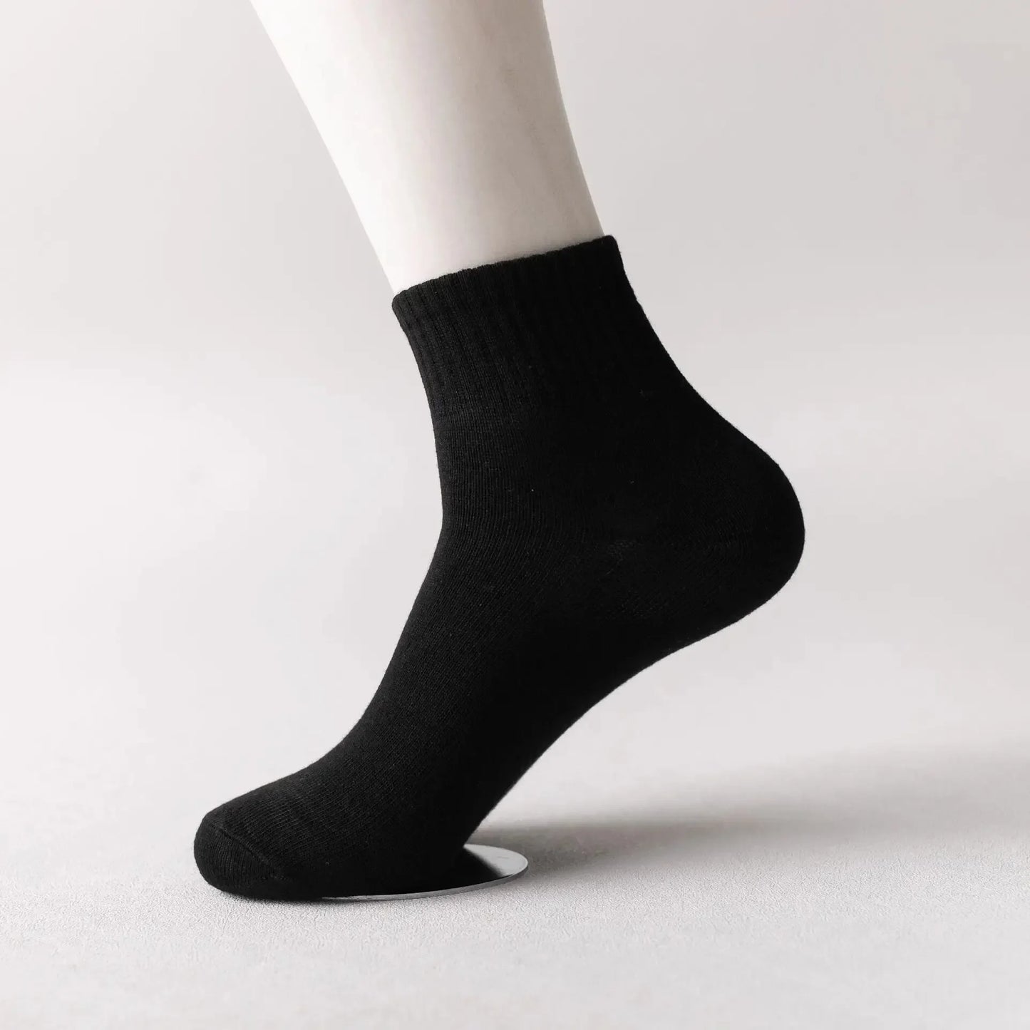 Men's Mid-Calf Cotton Socks 10/5/3 Pairs | Soft Breathable All-Season Crew Socks Solid Color for Daily Work, Sports &Casual Wear Beauty World Shop