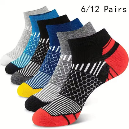 6/12 Pairs Colorful Men's Low Tub Socks Fashion Comfortable Autumn Classic Black Business Sock High-quality Men's Short Socks Beauty World Shop