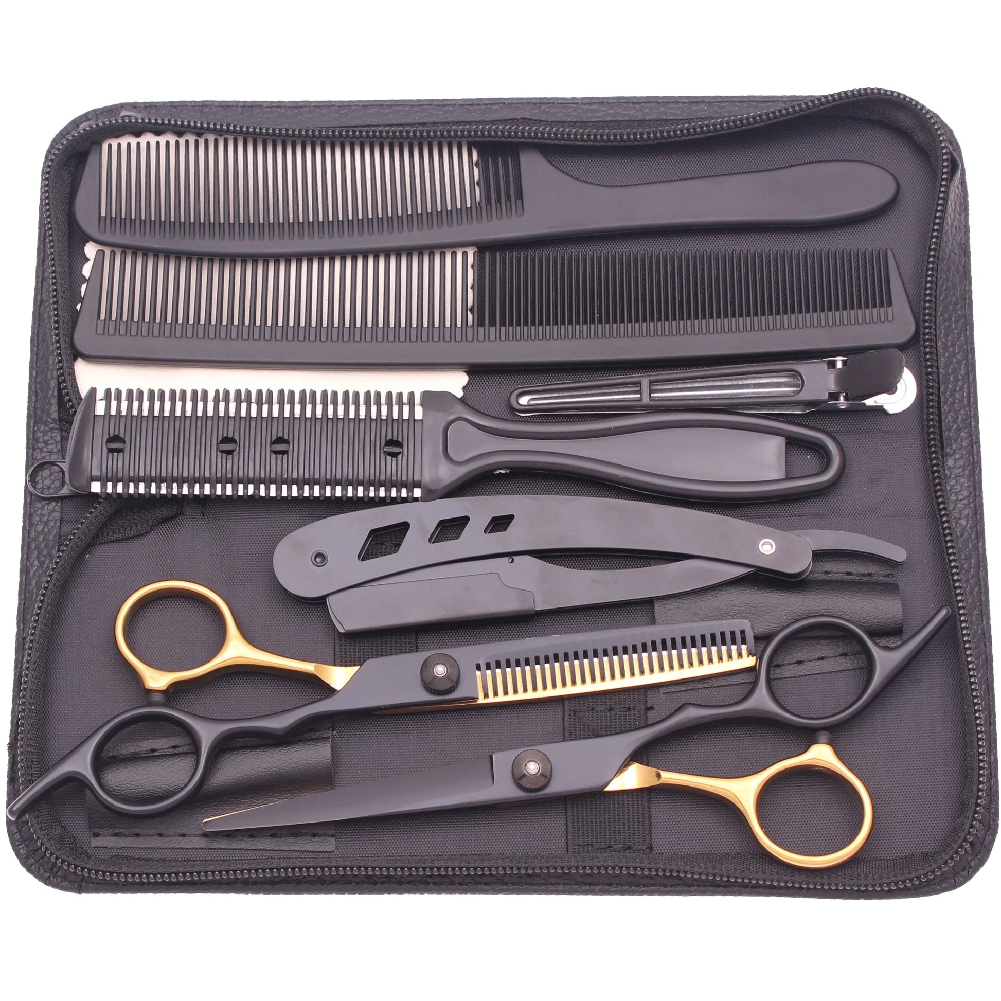 Hairdressing Scissors Japan Stainless Hair Scissors Purple Hair Cutting Scissors Barber Shop Thinning Shears Set Comb C1001 Beauty World Shop
